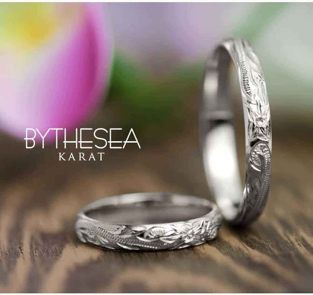 Amazon | BYTHESEA ハワイアンジュエリー リング 刻印無料 K14ホワイト